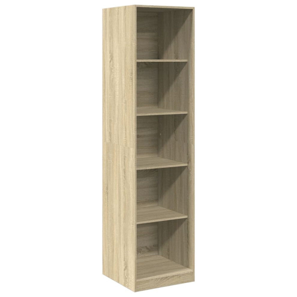 Vidaxl (Sonoma Oak, 50 X 50 X 200 Cm/ 4 Shelves Piece) Wardrobe Clothing Storage Hanger Clothes Cabinet Closet Engineered Wood