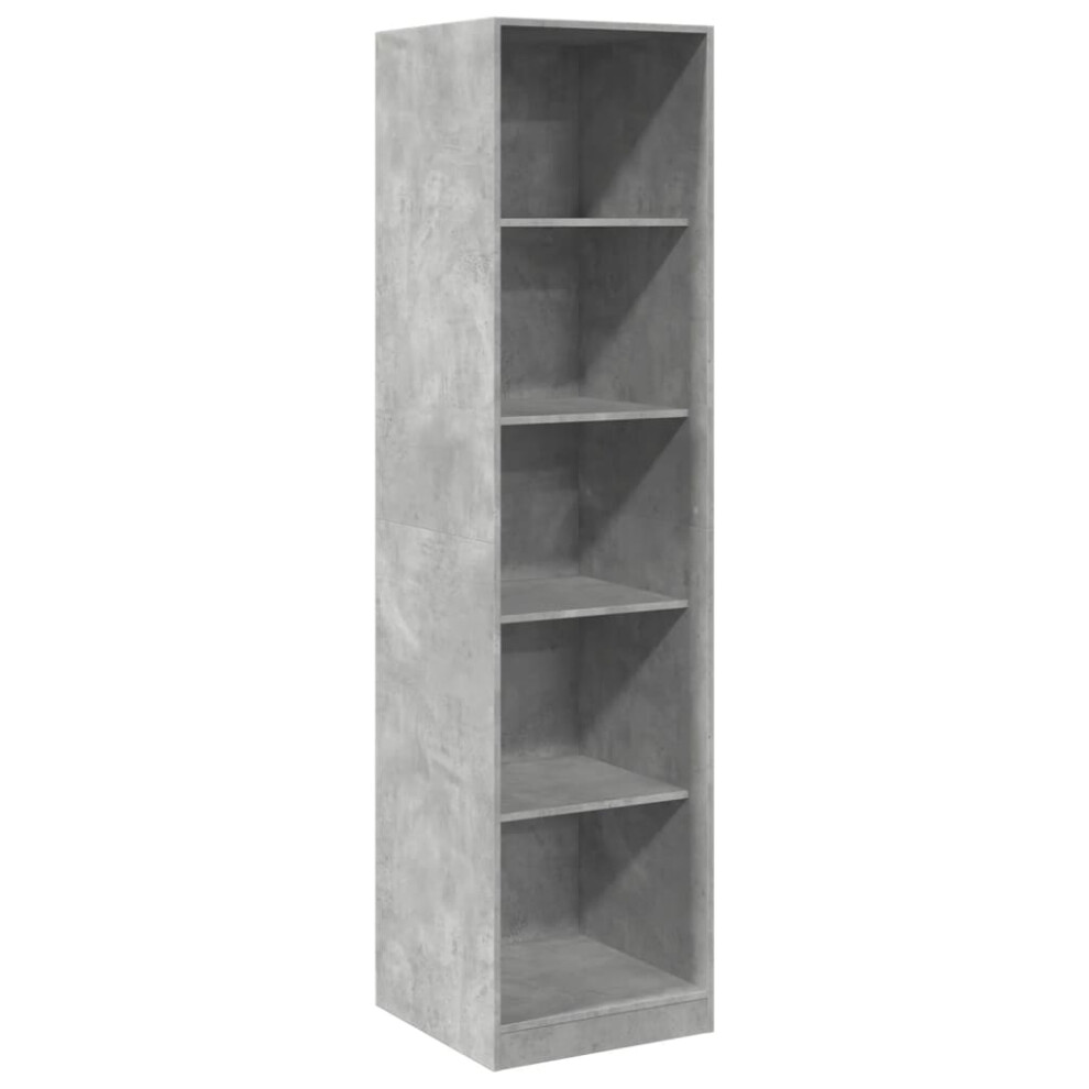 Vidaxl (Concrete Grey, 50 X 50 X 200 Cm/ 4 Shelves Piece) Wardrobe Clothing Storage Hanger Clothes Cabinet Closet Engineered Wood