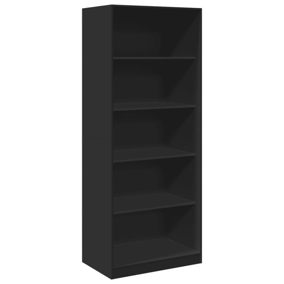 (black, 80 x 50 x 200 cm/ 4 shelves piece) vidaXL Wardrobe Clothing Storage Hanger Clothes Cabinet Closet Engineered Wood