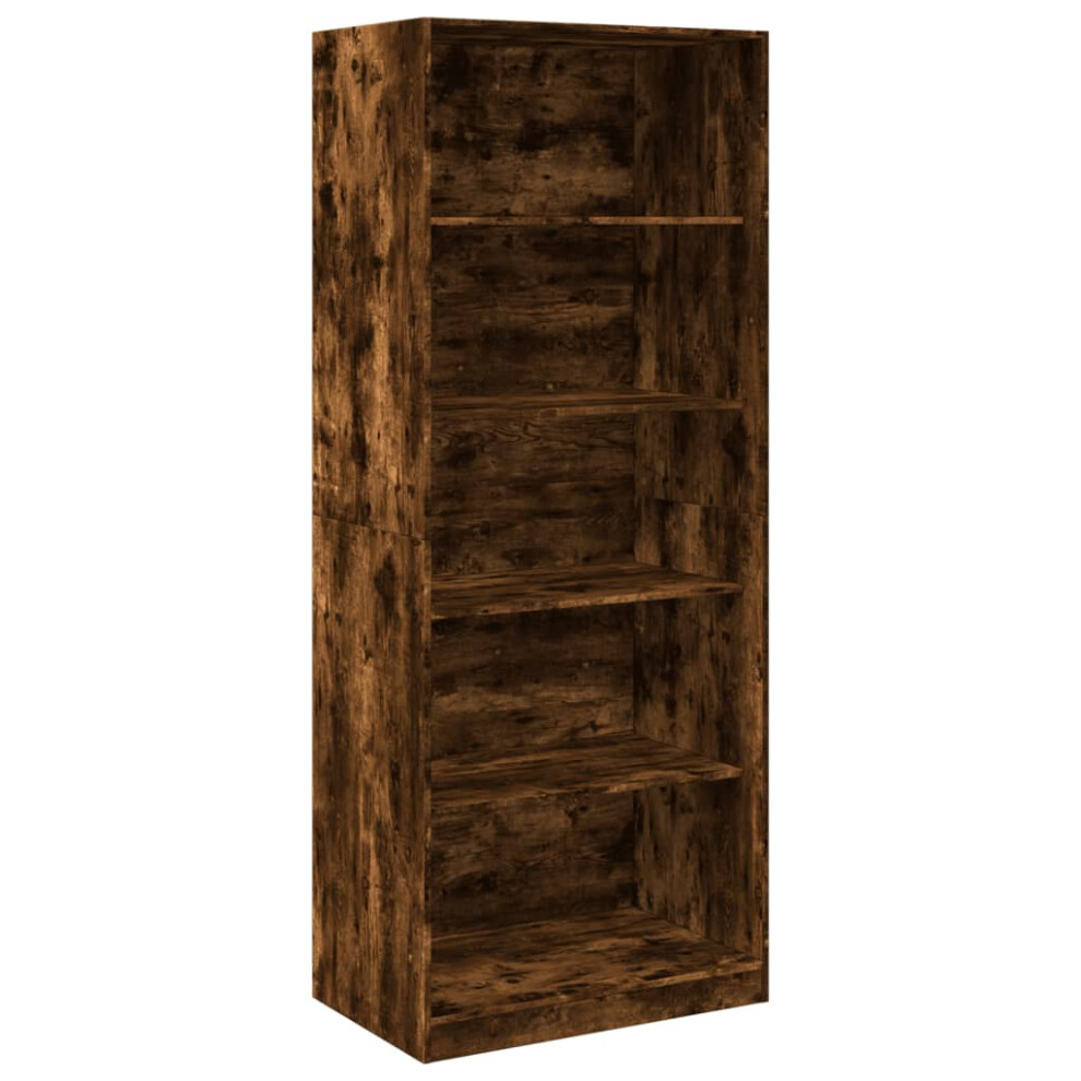 (smoked oak, 80 x 50 x 200 cm/ 4 shelves piece) vidaXL Wardrobe Clothing Storage Hanger Clothes Cabinet Closet Engineered Wood