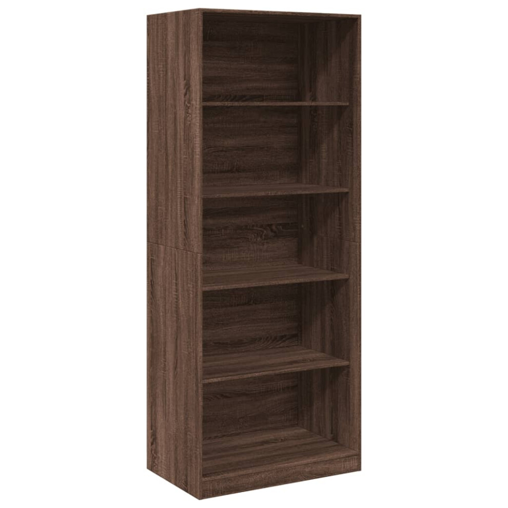 (brown oak, 80 x 50 x 200 cm/ 4 shelves piece) vidaXL Wardrobe Clothing Storage Hanger Clothes Cabinet Closet Engineered Wood