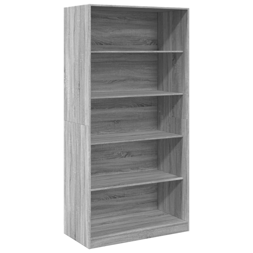 (grey sonoma, 100 x 50 x 200 cm/ 4 shelves piece) vidaXL Wardrobe Clothing Storage Hanger Clothes Cabinet Closet Engineered Wood