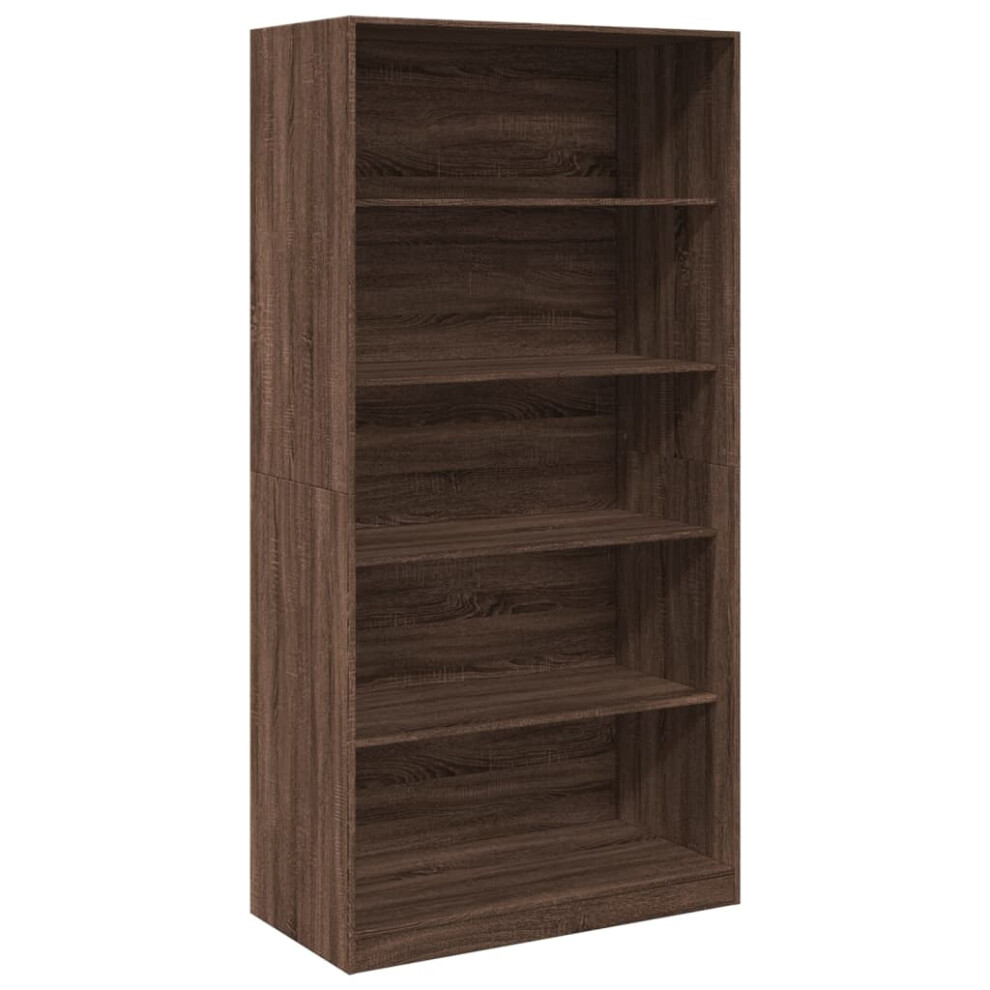 (brown oak, 100 x 50 x 200 cm/ 4 shelves piece) vidaXL Wardrobe Clothing Storage Hanger Clothes Cabinet Closet Engineered Wood