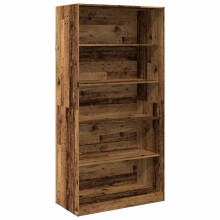 (old wood, 100 x 50 x 200 cm/ 4 shelves piece) vidaXL Wardrobe Clothing Storage Hanger Clothes Cabinet Closet Engineered Wood