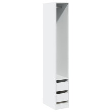 (white, 30 x 50 x 200 cm/ 2 drawers piece) vidaXL Wardrobe Clothing Storage Hanger Clothes Cabinet Closet Engineered Wood