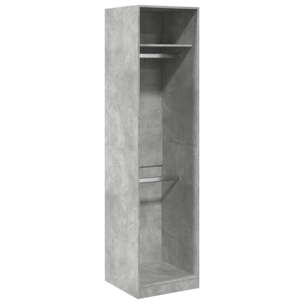 (concrete grey, 50 X 50 X 200 cm/ 1 Shelf piece) vidaXL Wardrobe Clothing Storage Hanger Clothes Cabinet Closet Engineered Wood