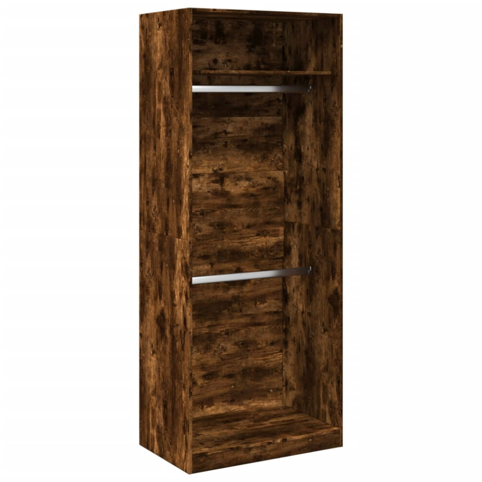 (smoked oak, 80 x 50 x 200 cm/ 1 shelf piece) vidaXL Wardrobe Clothing Storage Hanger Clothes Cabinet Closet Engineered Wood