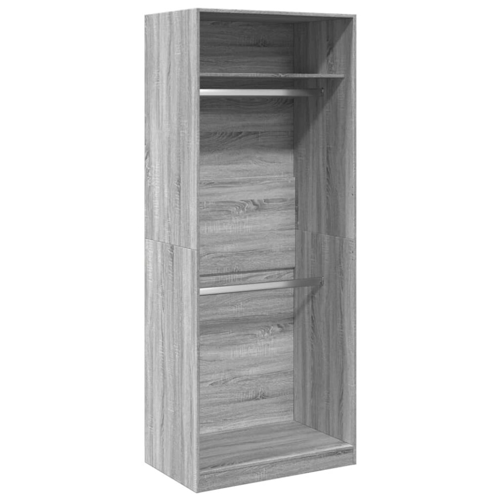 (grey sonoma, 80 x 50 x 200 cm/ 1 shelf piece) vidaXL Wardrobe Clothing Storage Hanger Clothes Cabinet Closet Engineered Wood