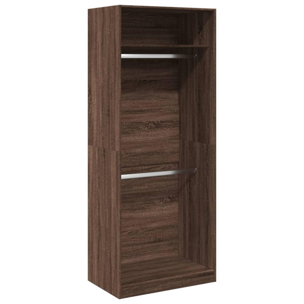 (brown oak, 80 x 50 x 200 cm/ 1 shelf piece) vidaXL Wardrobe Clothing Storage Hanger Clothes Cabinet Closet Engineered Wood