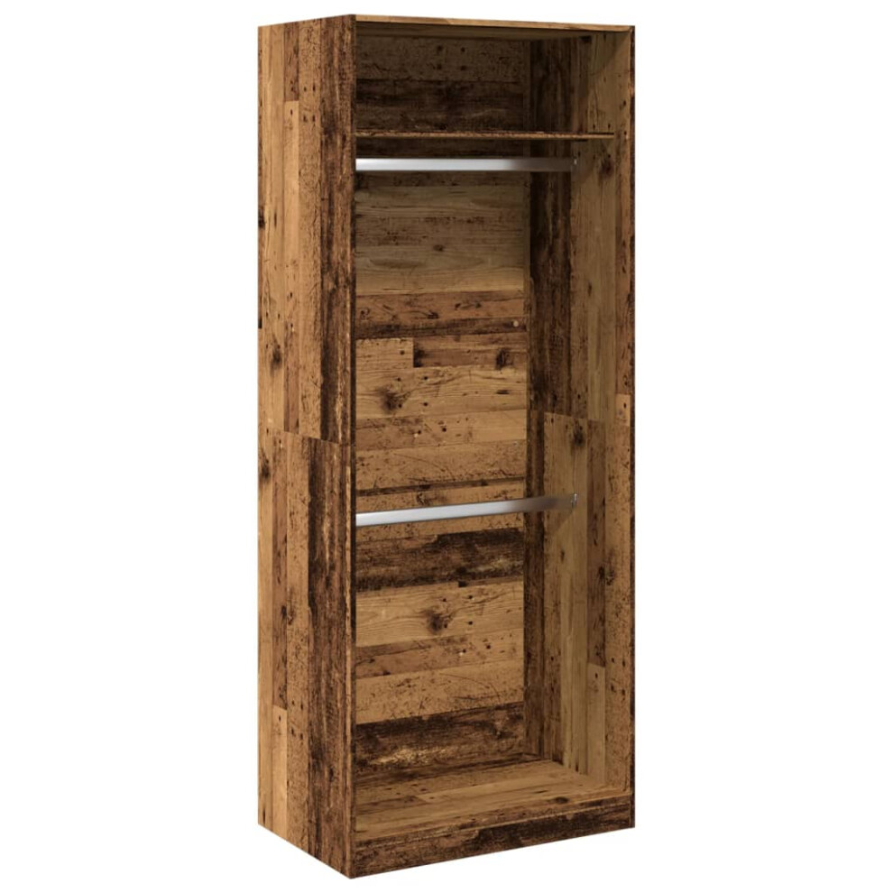 (old wood, 80 x 50 x 200 cm/ 1 shelf piece) vidaXL Wardrobe Clothing Storage Hanger Clothes Cabinet Closet Engineered Wood