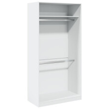 (white, 100 x 50 x 200 cm/ 1 shelf piece) vidaXL Wardrobe Clothing Storage Hanger Clothes Cabinet Closet Engineered Wood