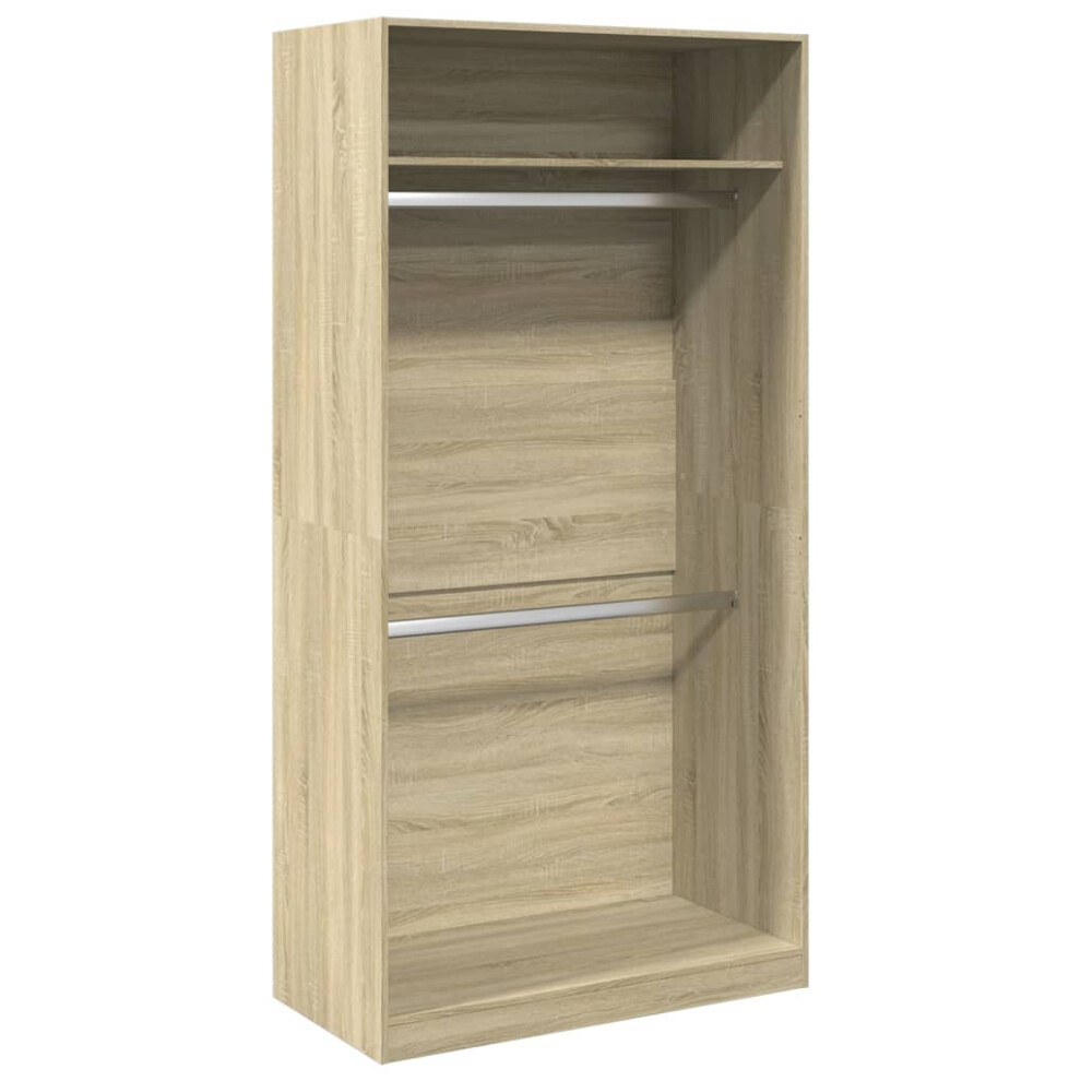 Vidaxl (Sonoma Oak, 100 X 50 X 200 Cm/ 1 Shelf Piece) Wardrobe Clothing Storage Hanger Clothes Cabinet Closet Engineered Wood