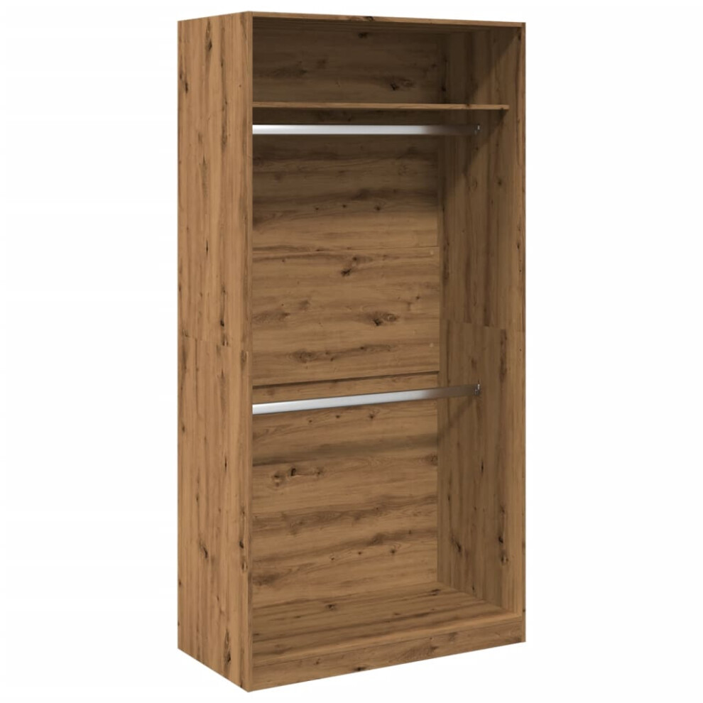 (oak, 100 x 50 x 200 cm/ 1 shelf piece) vidaXL Wardrobe Clothing Storage Hanger Clothes Cabinet Closet Engineered Wood