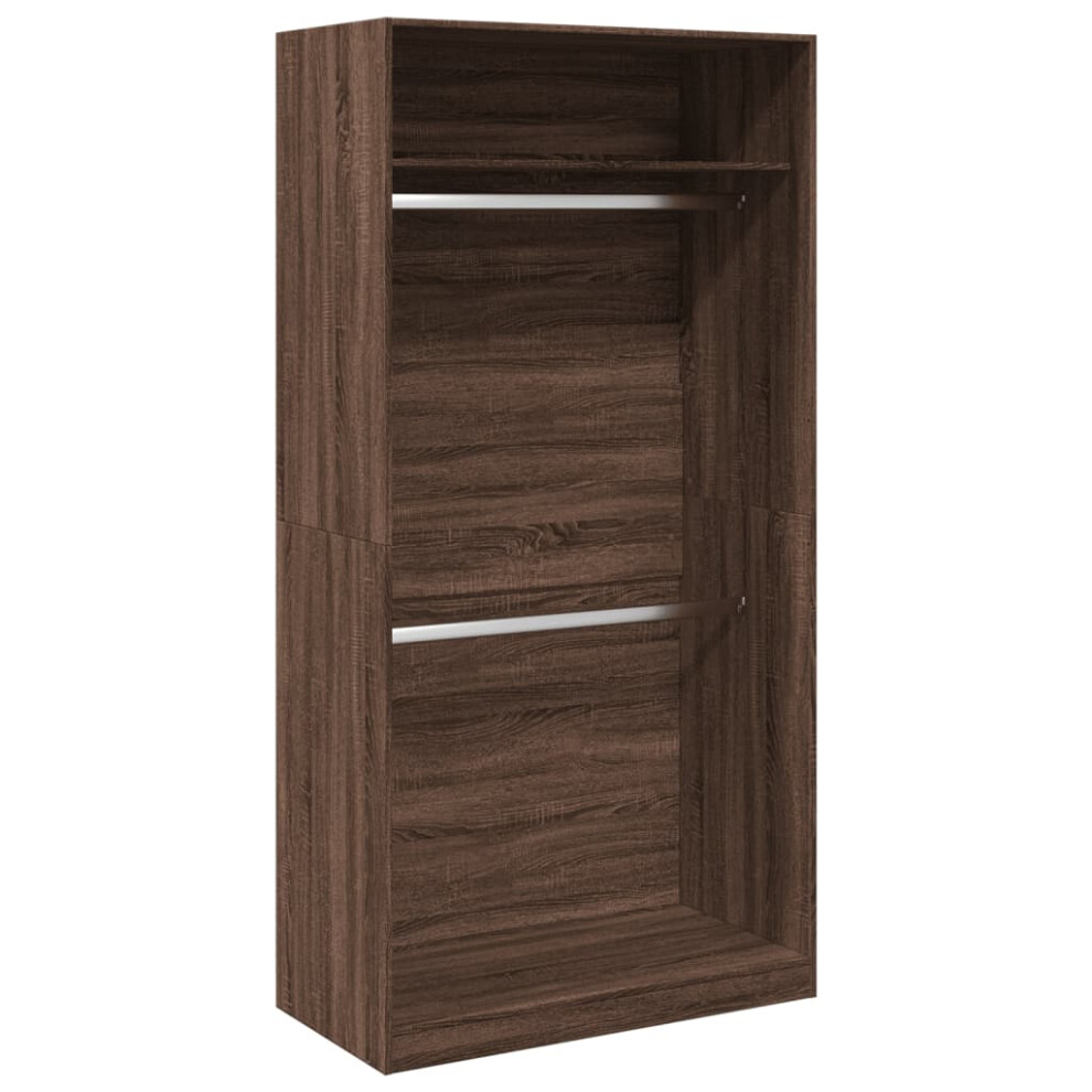 (brown oak, 100 x 50 x 200 cm/ 1 shelf piece) vidaXL Wardrobe Clothing Storage Hanger Clothes Cabinet Closet Engineered Wood