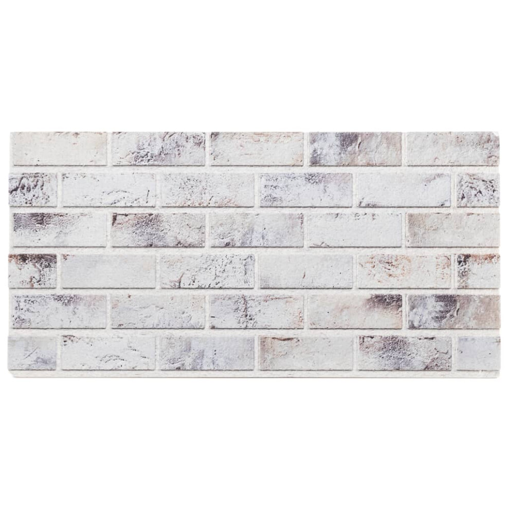 (light grey and black, 10 pcs) vidaXL 3D Wall Panels with Brick Design EPS DIY Wall Tile Cladding Tile 10 pcs