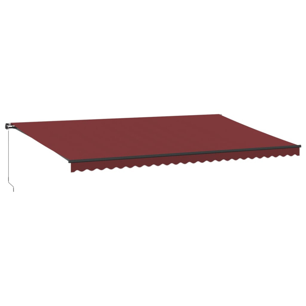 Vidaxl (Burgundy, 600 X 350 Cm) Manual Retractable Awning Outdoor Patio Awning Sunshade Garden Canopy