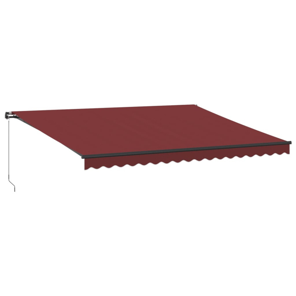 Vidaxl (, 450 X 350 Cm) Manual Retractable Awning Outdoor Patio Awning Sunshade Garden Canopy Burgundy