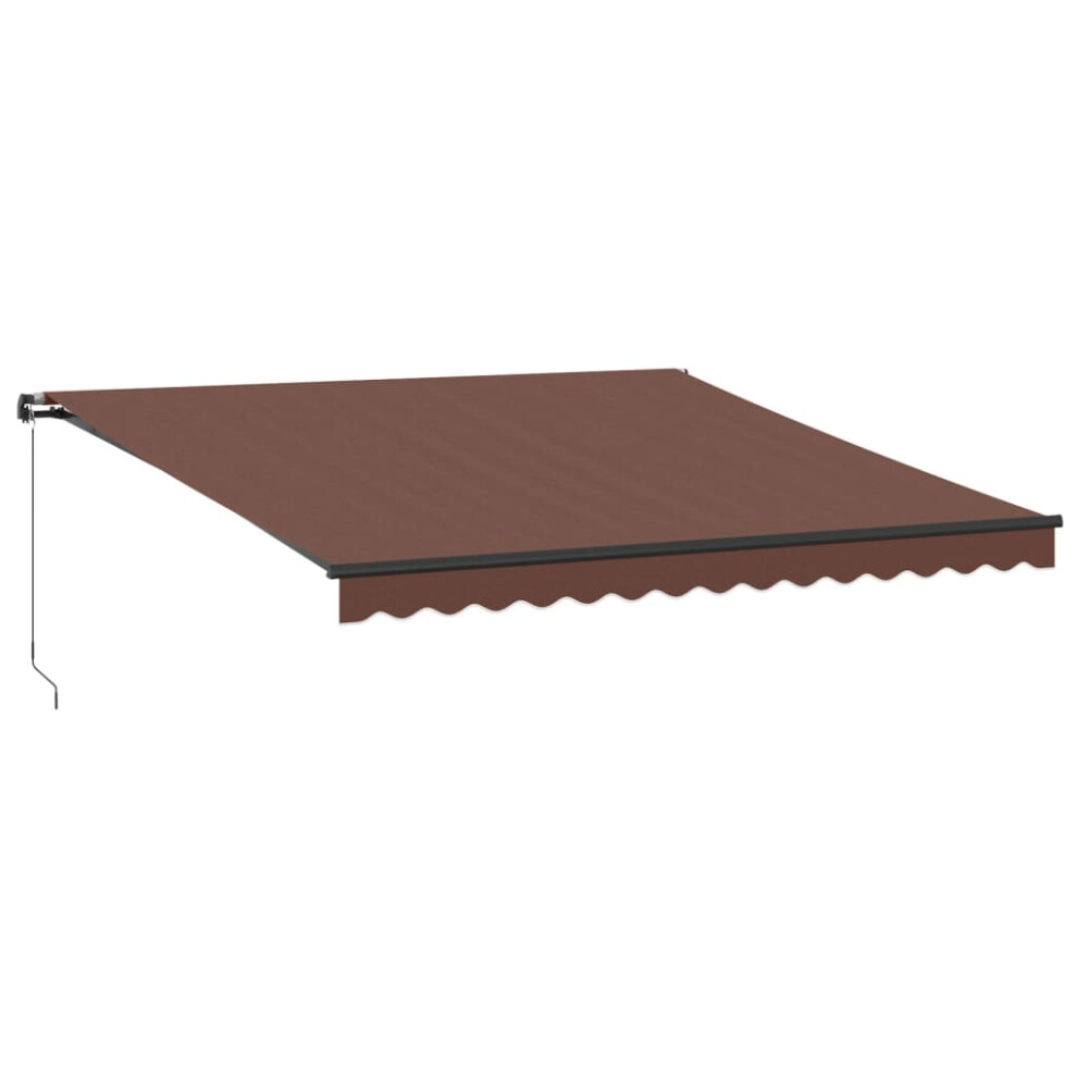 (brown, 400 x 350 cm) vidaXL Manual Retractable Awning Outdoor Patio Awning Sunshade Garden Canopy