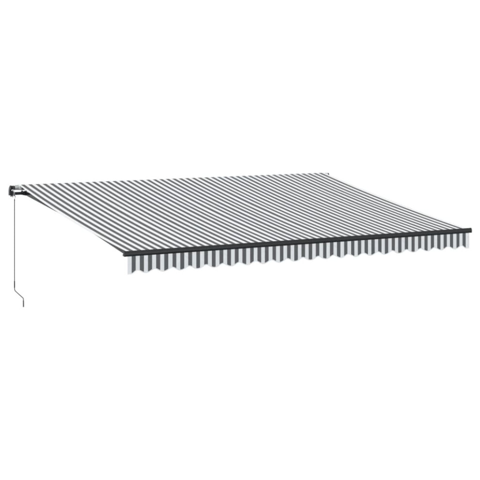 Vidaxl ( And 500 X 350 Cm) Manual Retractable Awning Outdoor Patio Awning Sunshade Garden Canopy Anthracite/White
