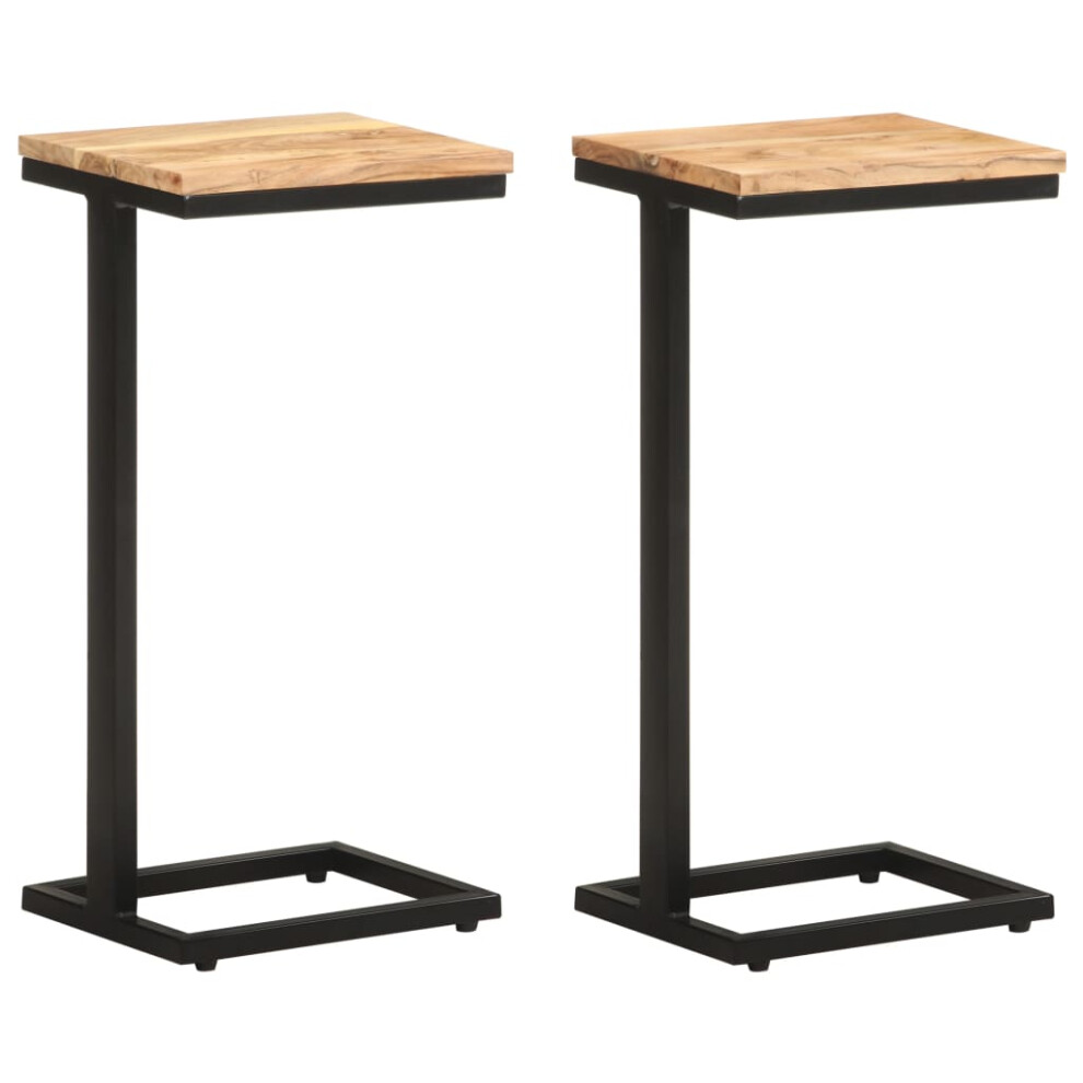 Vidaxl (Solid Acacia Wood) Side Tables Accent End Table Hallway Table Solid Acacia Wood 2 Pcs