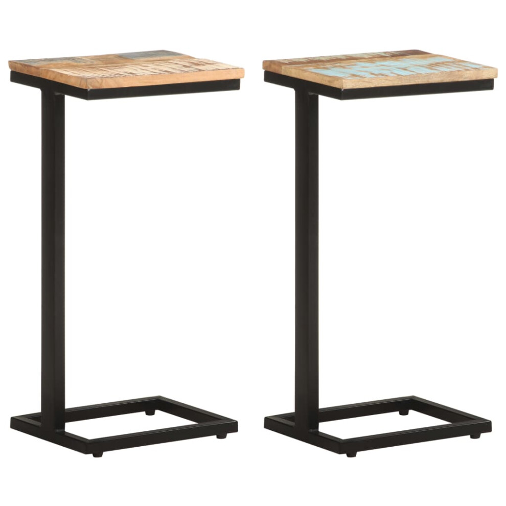 (solid reclaimed wood) vidaXL Side Tables Accent End Table Hallway Table Solid Acacia Wood 2 pcs