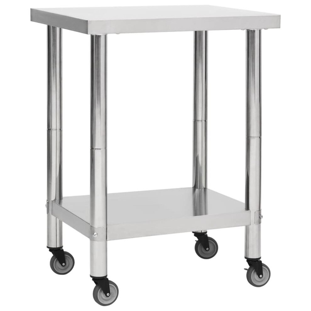 (80 x 45 x 85 cm) vidaXL Kitchen Work Table with Wheels Home Gastronomy Workable Multi Sizes