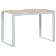 (white and oak) vidaXL Computer Desk Black and Oak Engineered Wood Office Writing Corner Desk