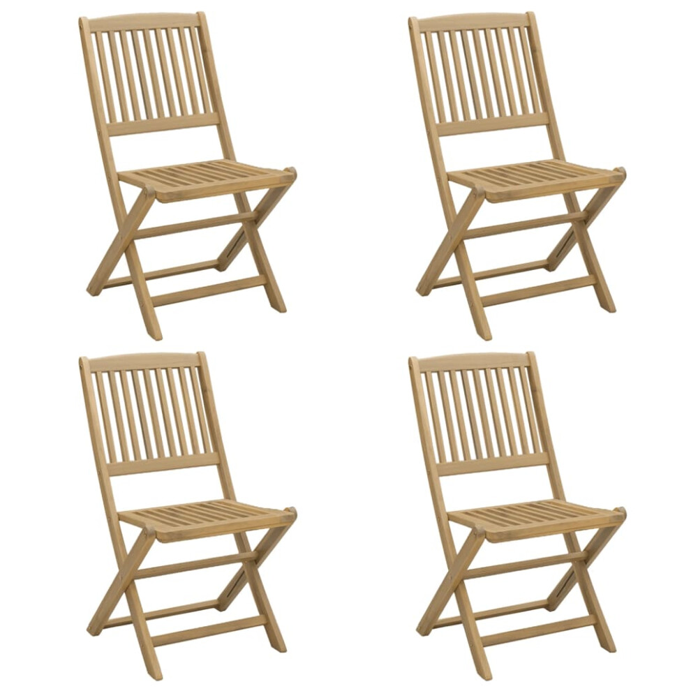 (without armrest, 4 pcs) vidaXL Folding Outdoor Chair Foldable Garden Dining Chair Solid Wood Acacia