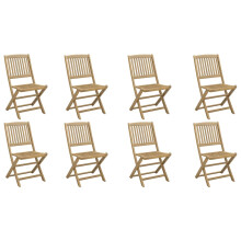 (without armrest, 8 pcs) vidaXL Folding Outdoor Chair Foldable Garden Dining Chair Solid Wood Acacia