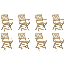 (with armrest, 8 pcs) vidaXL Folding Outdoor Chair Foldable Garden Dining Chair Solid Wood Acacia