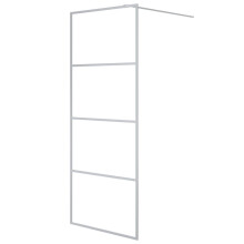 vidaXL Walk-in Shower Wall Silver 80x195 cm Clear ESG Glass Shower Screen