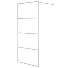 vidaXL Walk-in Shower Wall Silver 90x195 cm Clear ESG Glass Shower Screen