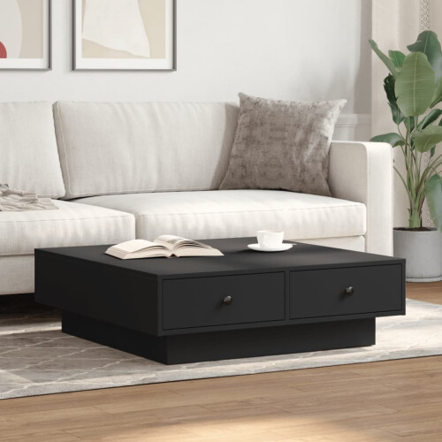 VidaXL (black, 90 x 90 x 28 cm) vidaXL Coffee Table Hallway Tea End Table Accent Sofa Table Engineered Wood 2