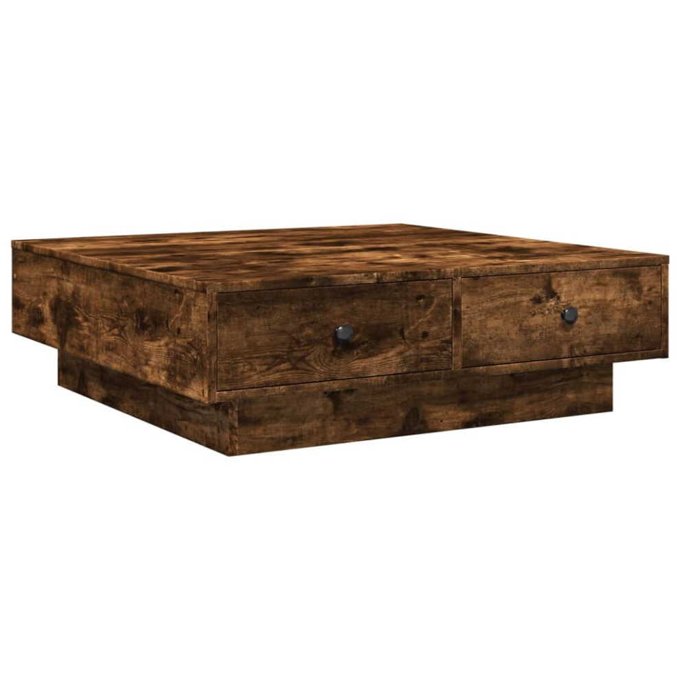 Vidaxl (Smoked Oak, 90 X 90 X 28 Cm) Coffee Table Hallway Tea End Table Accent Sofa Table Engineered Wood