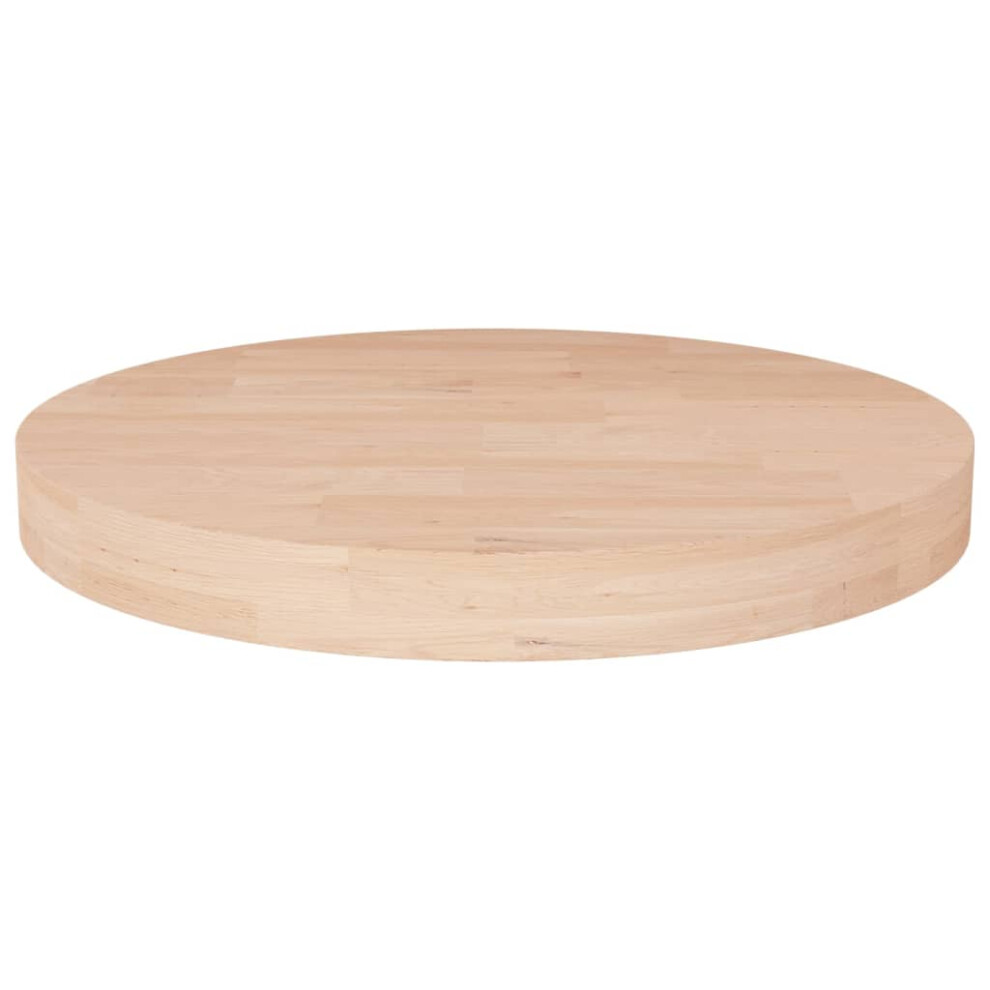 Vidaxl (Natural, 50 X 4 Cm) Solid Wood Oak Round Table Top Untreated Table Top Multi Colours/Sizes