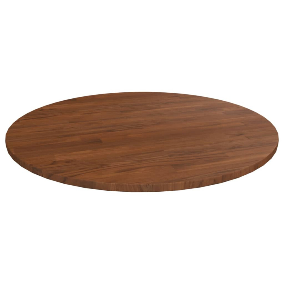 Vidaxl (Dark Brown, 80 X 1.5 Cm) Solid Wood Oak Round Table Top Untreated Table Top Multi Colours/Sizes