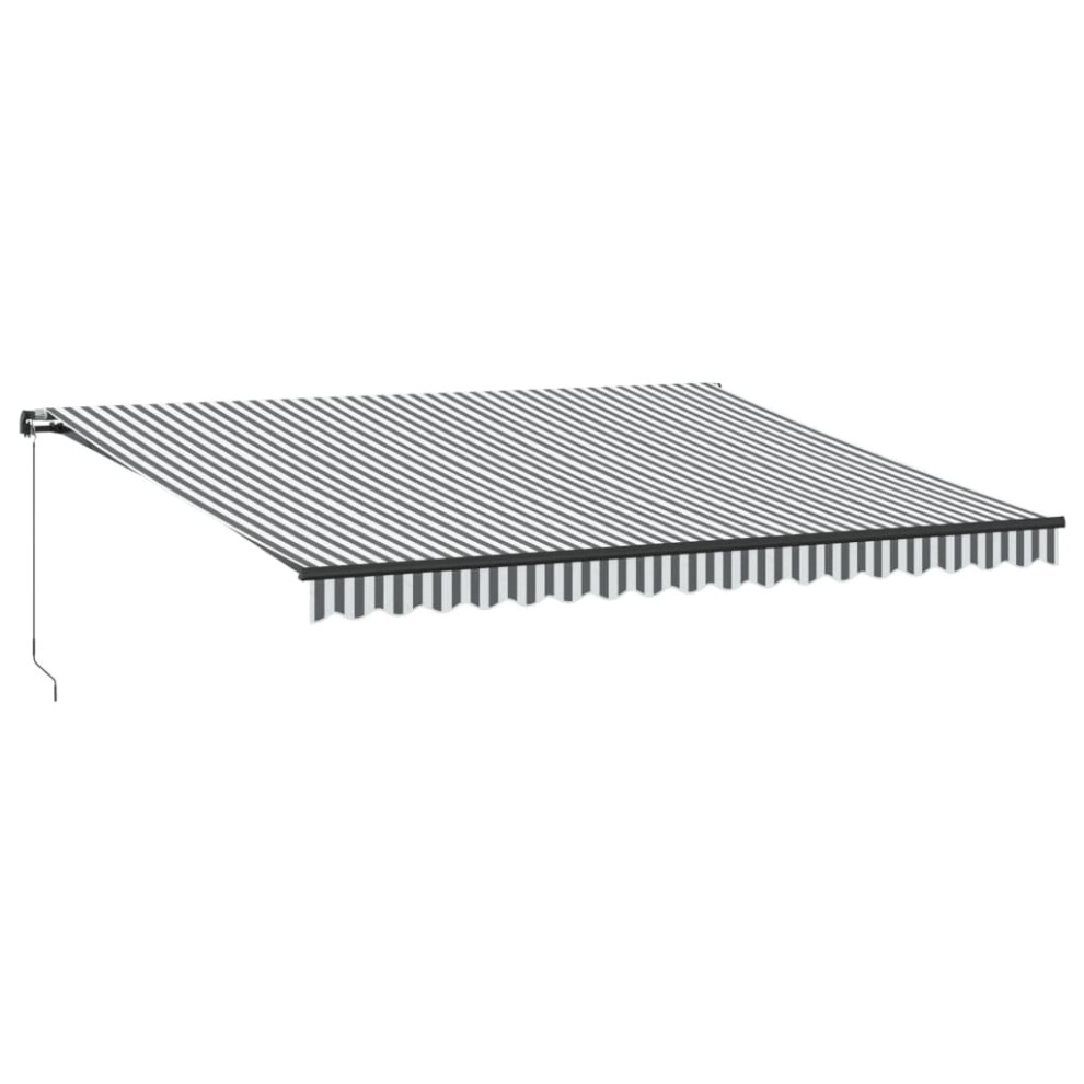 Vidaxl (Anthracite And White, 450 X 350 Cm) Manual Retractable Awningcanopy Outdoor Awning Folding Arm With Led