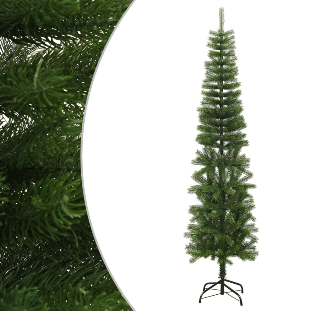 (240 x 63 cm) vidaXL Artificial Slim Christmas Tree with Stand PE Christmas Tree Multi Sizes