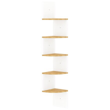 (white and sonoma oak) vidaXL Wall Corner Shelf Hanging Wall Shelf Floating Shelf Engineered Wood