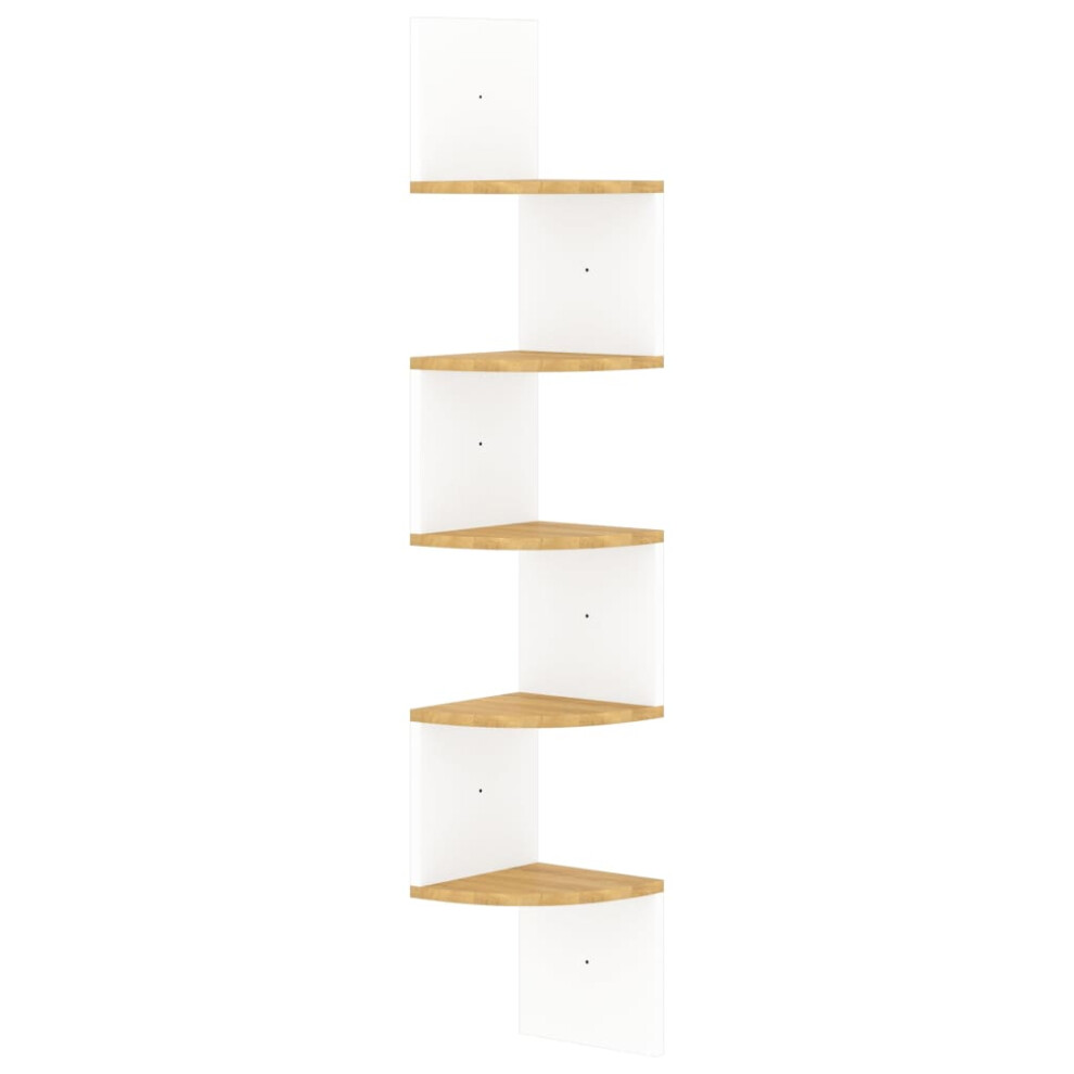 Photos - Dresser / Chests of Drawers VidaXL   Wall Corner Shelf Hanging Wall Shelf Floating Shelf Engineered Wood (white and sonoma oak)