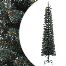 (240 x 58 cm) vidaXL Artificial Slim Christmas Tree with Stand Xmas Tree Decor Green PVC