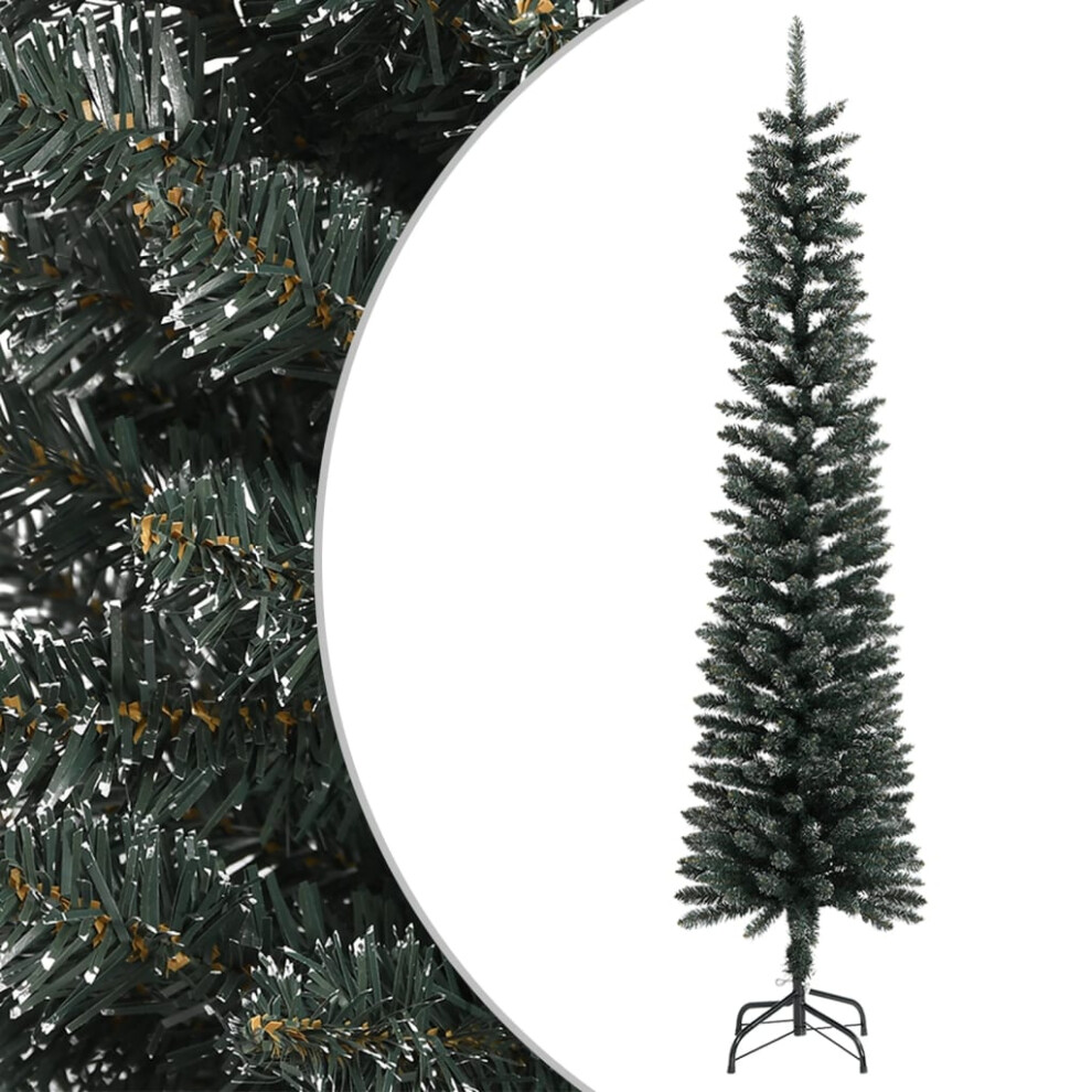 Vidaxl Green (240 X 58 Cm) Artificial Slim Christmas Tree With Stand Xmas Tree Decor Pvc