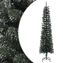 (210 x 58 cm) vidaXL Artificial Slim Christmas Tree with Stand Xmas Tree Decor Green PVC