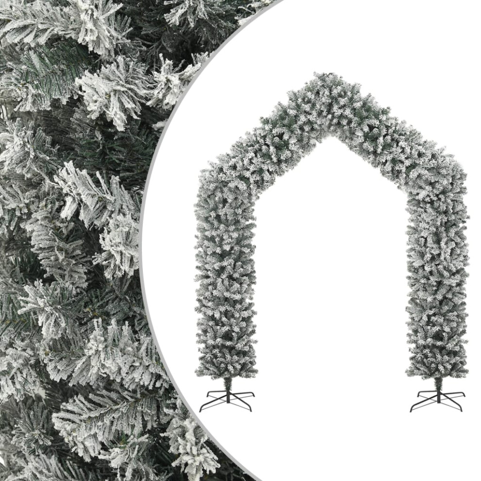 VIDAXL Christmas Tree Arch - Flocked Snow - 270cm - White - PVC Tips - Steel Stand - Image 2