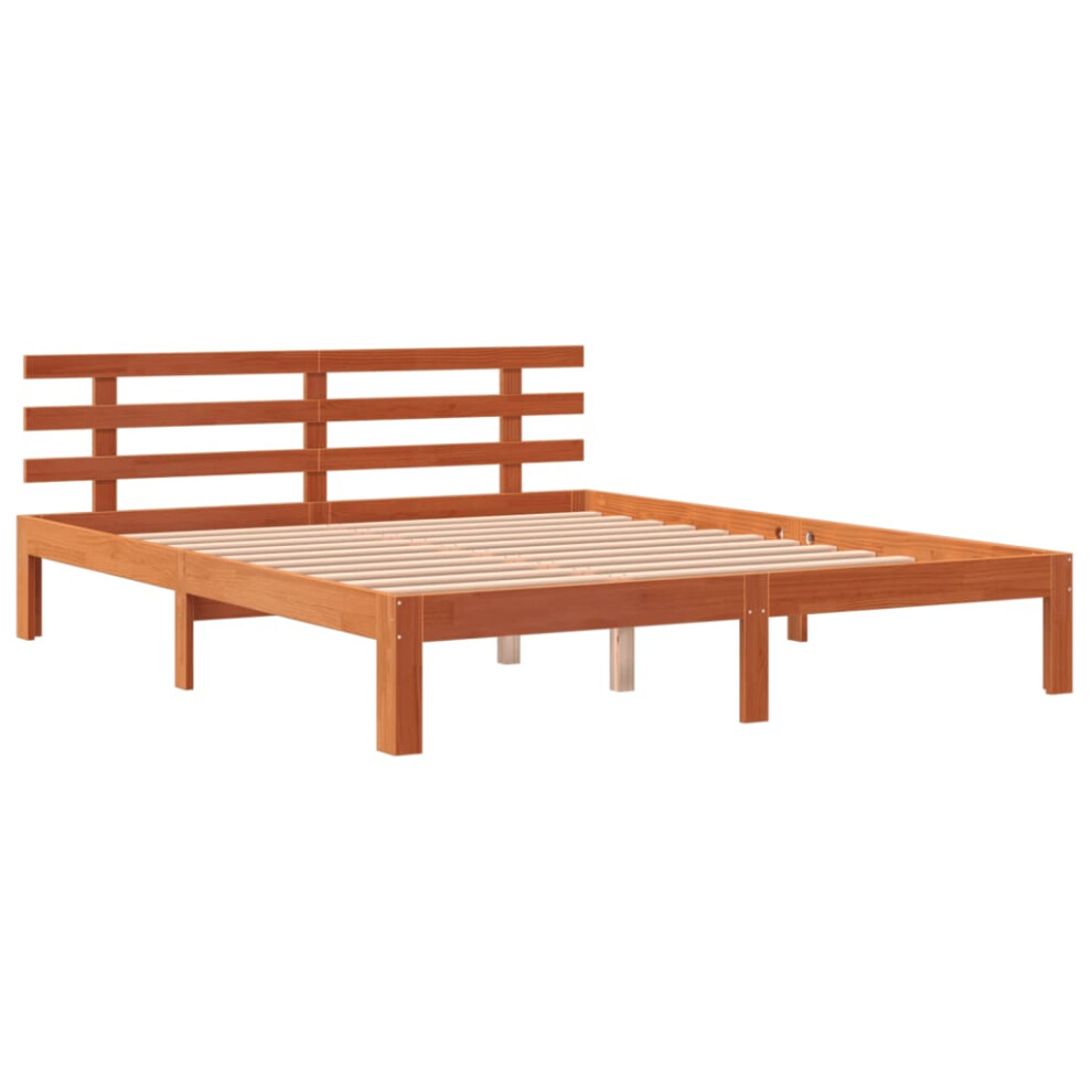 (150 x 200 cm) vidaXL Bed Frame Home Wooden Bedroom Bedstead Platform Bed Base Solid Wood