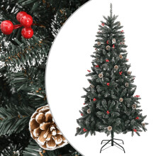 (210 x 144 cm) vidaXL Artificial Christmas Tree with Stand Christmas Decoration Green PVC