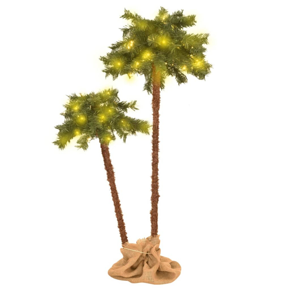 Vidaxl (90 Cm + 150 Cm) Christmas Tree With Leds Palm Tree Christmas Decoration Artificial Tree