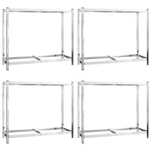 (110 x 40 x 110 cm/ 4 piece) vidaXL Tire Rack Workshop Shelf Storage Industrial Shelving Unit Silver Steel