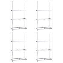 (110 x 40 x 200 cm/ 4 piece) vidaXL Tire Rack Workshop Shelf Storage Industrial Shelving Unit Silver Steel