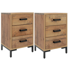 (brown, 40 x 30 x 55 cm/ 2 pcs) vidaXL Solid Wood Pine Bedside Cabinets Bedroom Side Table Wooden Nightstand